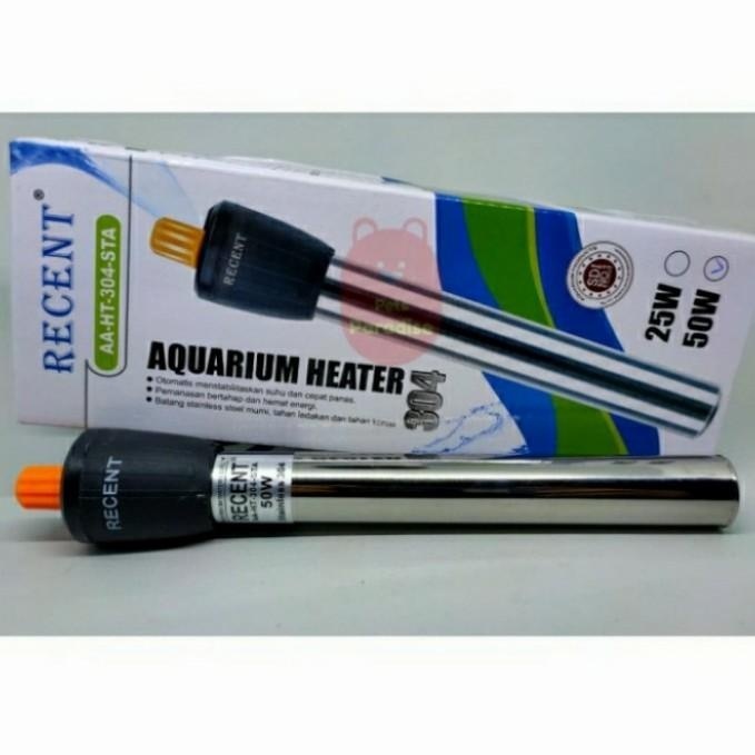 Heater Stainless Penghangat Air Aquarium Recent 50 Watt