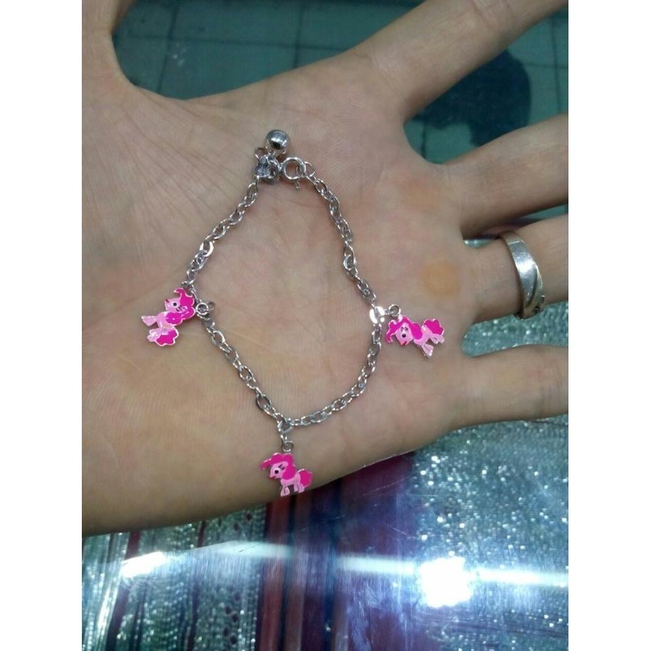 TERBARU GELANG TANGAN/KAKI ANAK/BAYI PERAK SILVER925 ASLI LAPIS EMAS PUTIH 