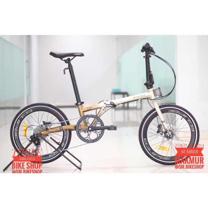 [Original] Sepeda Lipat Element Clip 20 Inch Chromoly Warna Belgie-Dreamy Toupe Terbatas