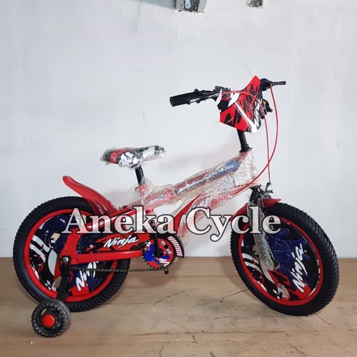 [Original] Sepeda Anak Bmx 16 Ninja Roda Nyala Sepeda Anak Roda Empat Cowok Terbatas
