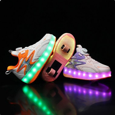 [Original] Tb Sepatu Roda Roller Skate Sepatu Desainer Roda Ganda Dengan Lampu Diskon