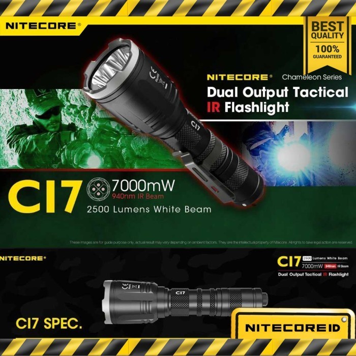✅Baru Senter Flashlight Nitecore Ci7 Infrared Cree Xp-G3 S3 Led 2500 Lumens Diskon