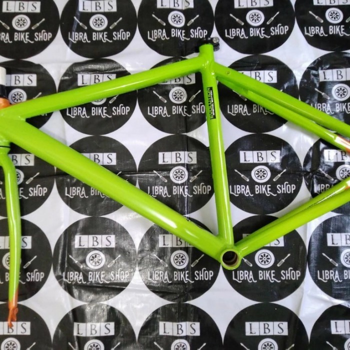 ✅New Satu Set Frame Fork Fixie United Evolution Gen 2 Alloy 7005 Hijau Terbatas