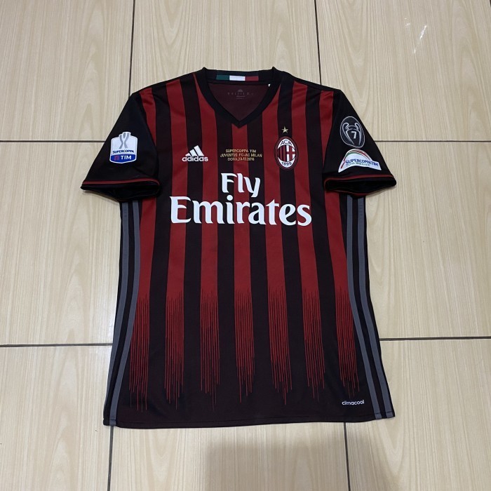 ✅Baru Jersey Ac Milan Home Supercoppa Tim Doha 2016 Original Berkualitas