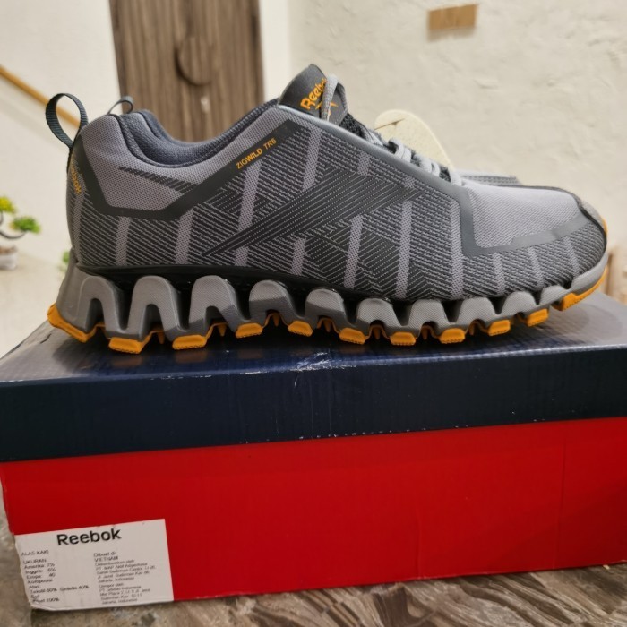 ✅New Reebok Zigwild Tr 6 Ash Grey Running Shoes Original Size Us 7.5 Terbaru