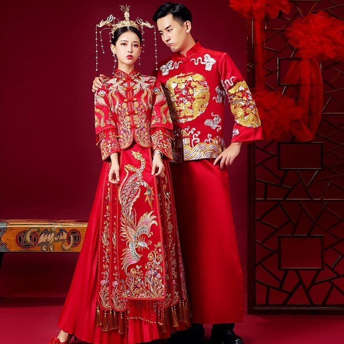 ✅New Chinese Wedding Dress / Gaun Pengantin Ala China 2 Pcs Cow Dan Cew Terbatas
