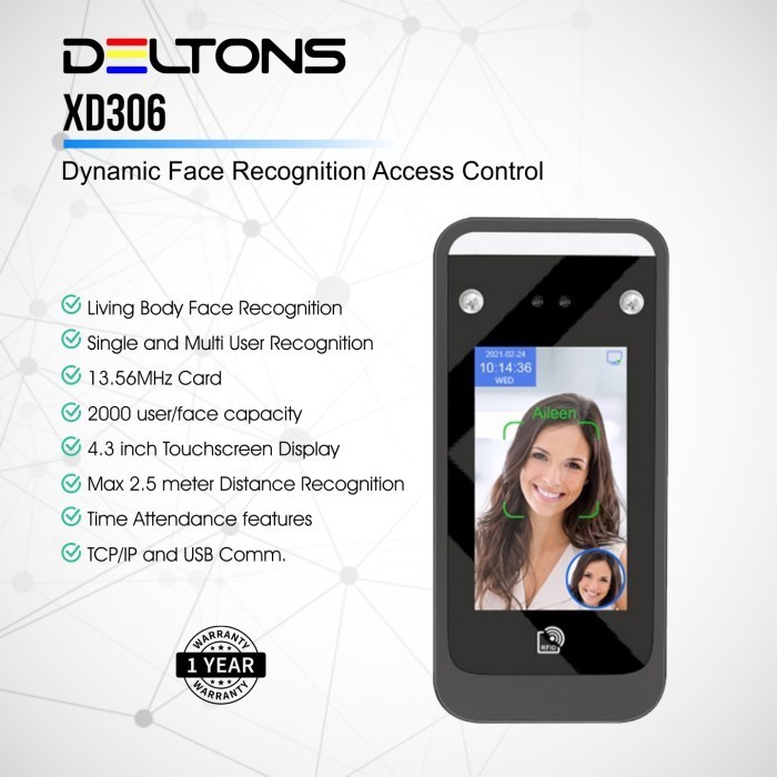 ✅Ori Dynamic Face Recognition Deltons Access Control Wajah Akses Absensi Terbatas