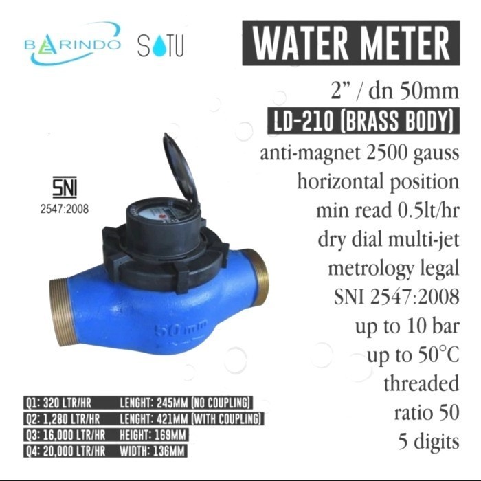 ✅Ori Water Meter Air Barindo 2 Inch Dn50 Water Meter Air Drat Barindo Terbatas