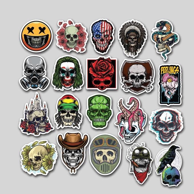 

Baru STICKER PACK SKULL / TENGKORAK | STIKER TUMBLER LAP KOPER HELM .,