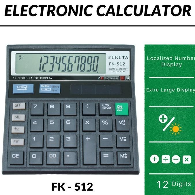 

Model Baru Calculator / Kalkulator 12 Digits Check Correct Layar Besar 2 Power !!