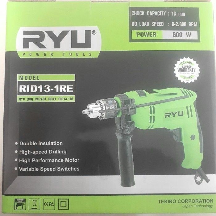 ✨New Bor Beton Listrik Mesin Impact Drill 13 Mm Ryu Re Bolak Balik Terbaru