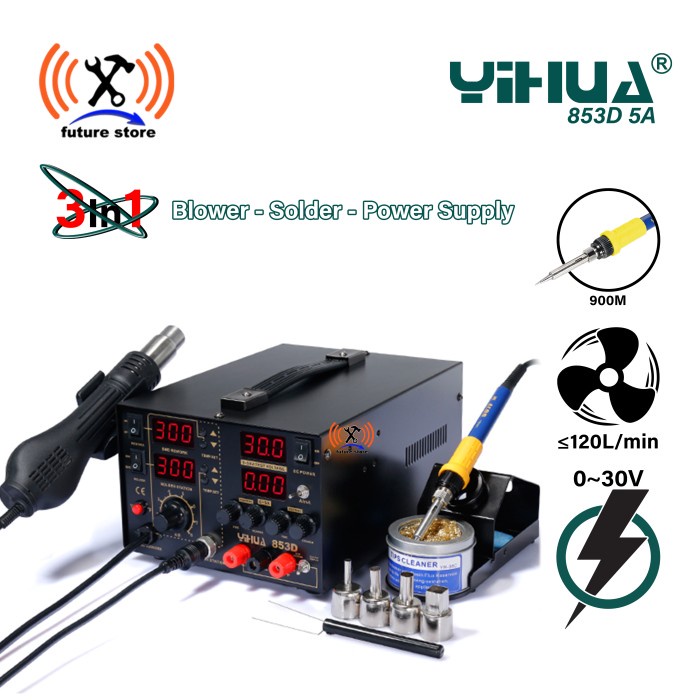 ✨New Ori Yihua 853D 5A Blower - Hot Air Gun - Soldering - Power Supply Original Terbatas