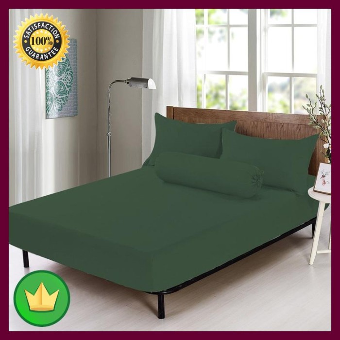 [New Ori] Linotela Sprei Katun - Hijau Tua Berkualitas