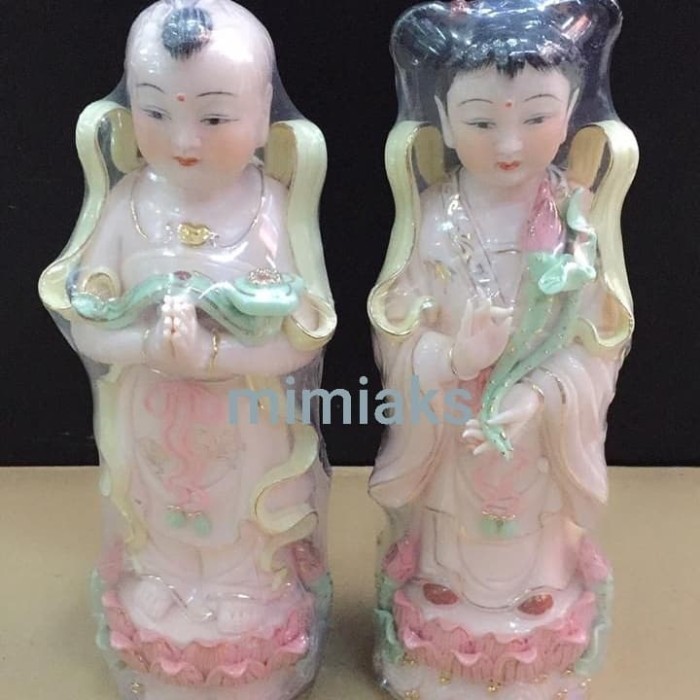 [Baru] Patung Pendamping Dewi Kwan Im Keramik Taiwan 10In/Set Diskon