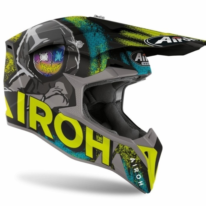 [Ori] Airoh Wraap Alien Yellow Green Matt 2022 Helm Motorcross  Helm Trail Berkualitas