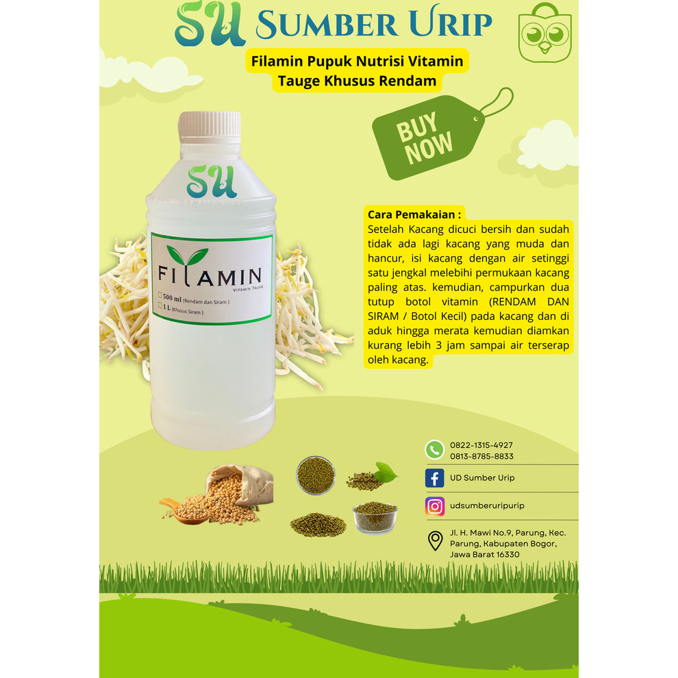 [New] Filamin Pupuk Nutrisi Vitamin Tauge Khusus Siram Terbatas