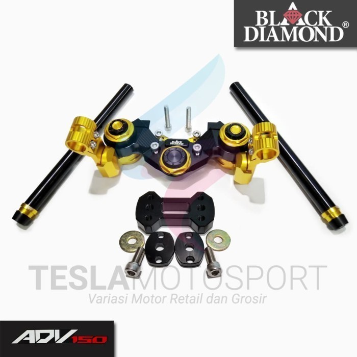 [New] Stang Jepit Adjustable Honda Adv 150 Plus Breket Stang Black Diamond Terbaru