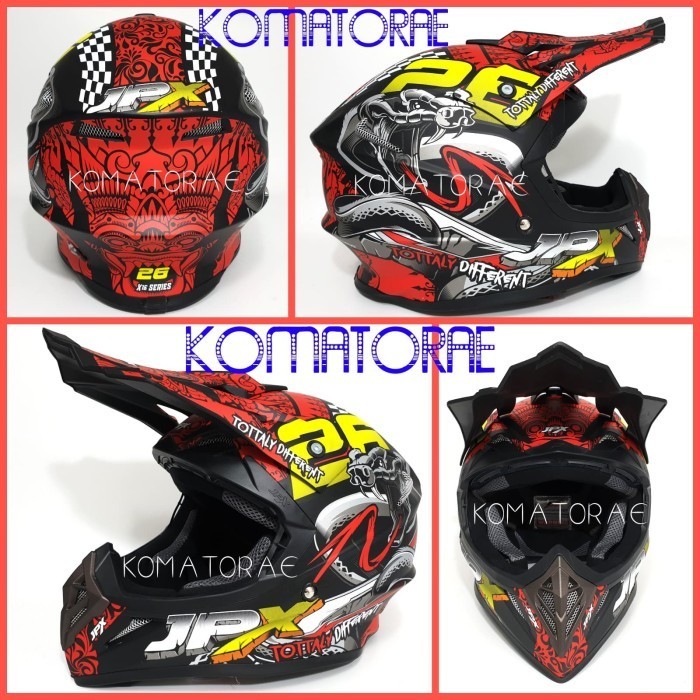 [Ori] Helm Jpx Cross X17 Fluorescent Red Doff Trail Super Cross Limited