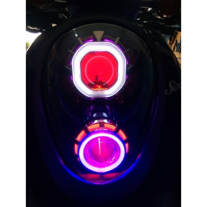 [Ori] Headlamp Scoopy Projector Hid Aes Super Dan Proje Led Running Berkualitas