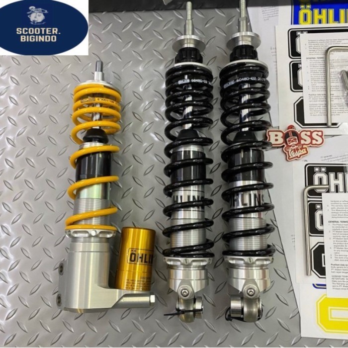 [Ori] Shock Tabung Ohlins Black Front  Rear Vespa Gt Series Gts Gtv Terbaru