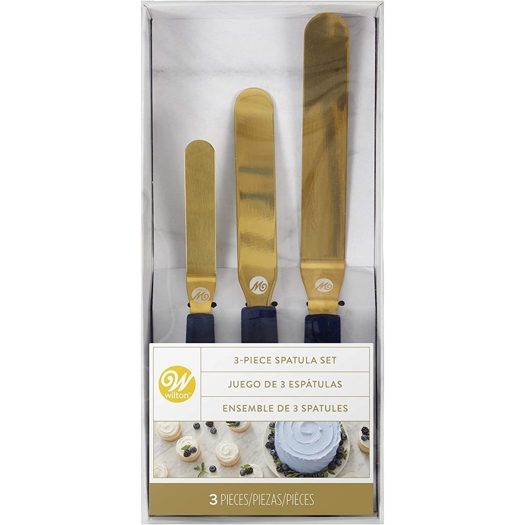 

[New Ori] Wilton Navy Blue And Gold Icing Spatula Set Of 3Pc Terbatas