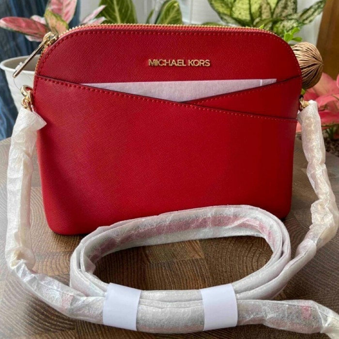 ✅New Tas Original Mk Jet Set Travel Medium Dome Xcross Xbody Flame Berkualitas