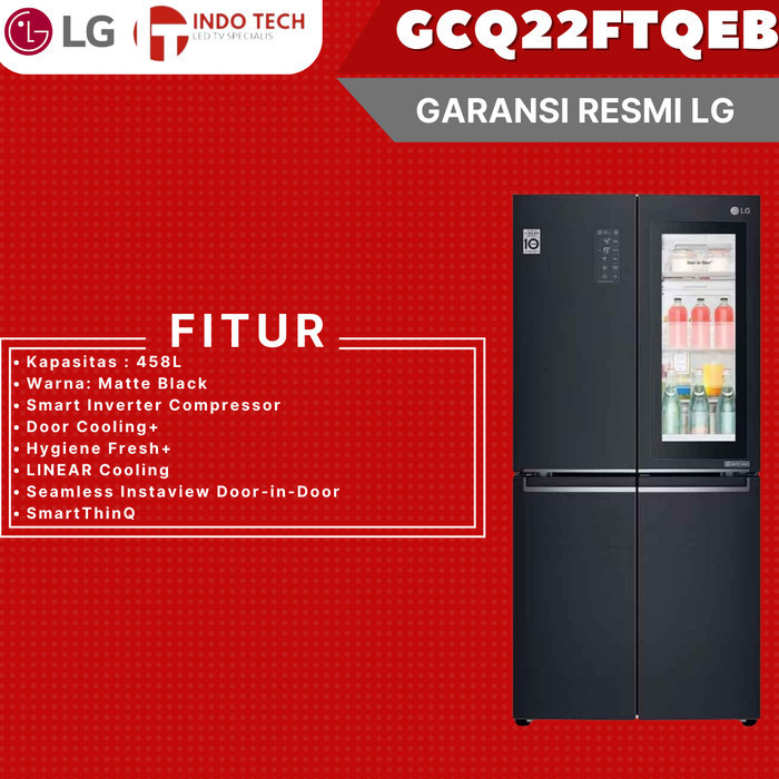 [Baru] Kulkas Tok Tok Lg Gcq22Ftqeb 595 Liter Lg Gc-Q22Ftqeb Side By Side Lg Terbaru