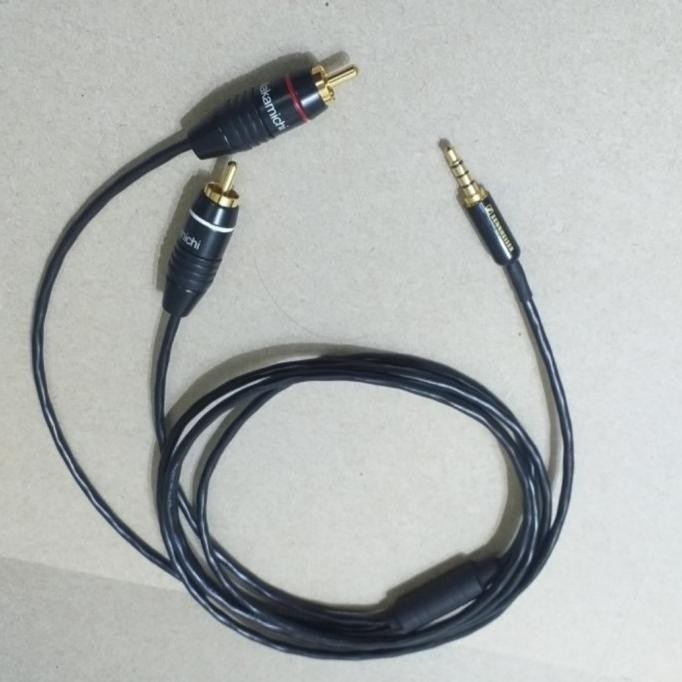 rca nakamichi to aux 3.5mm 3 pin kabel ori canare stereo 5m for hp