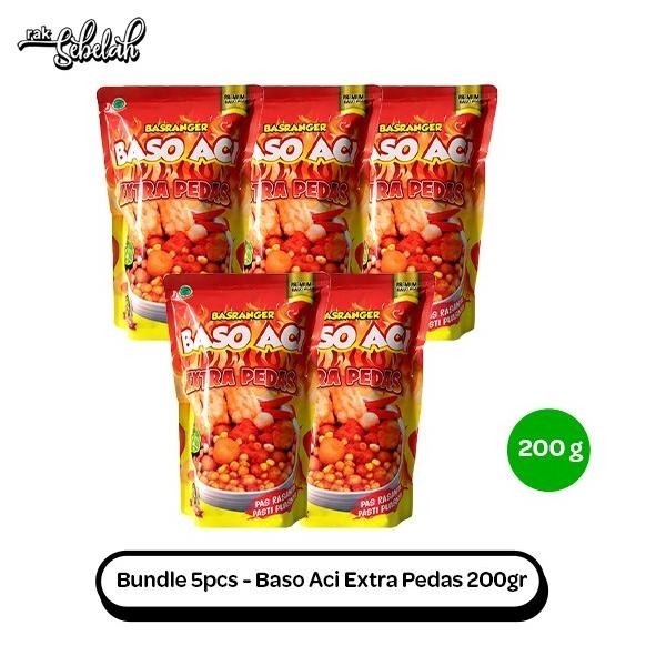 

Bundle 5pcs Basranger Baso Aci Extra Pedas 200gr Makanan Instan RTE