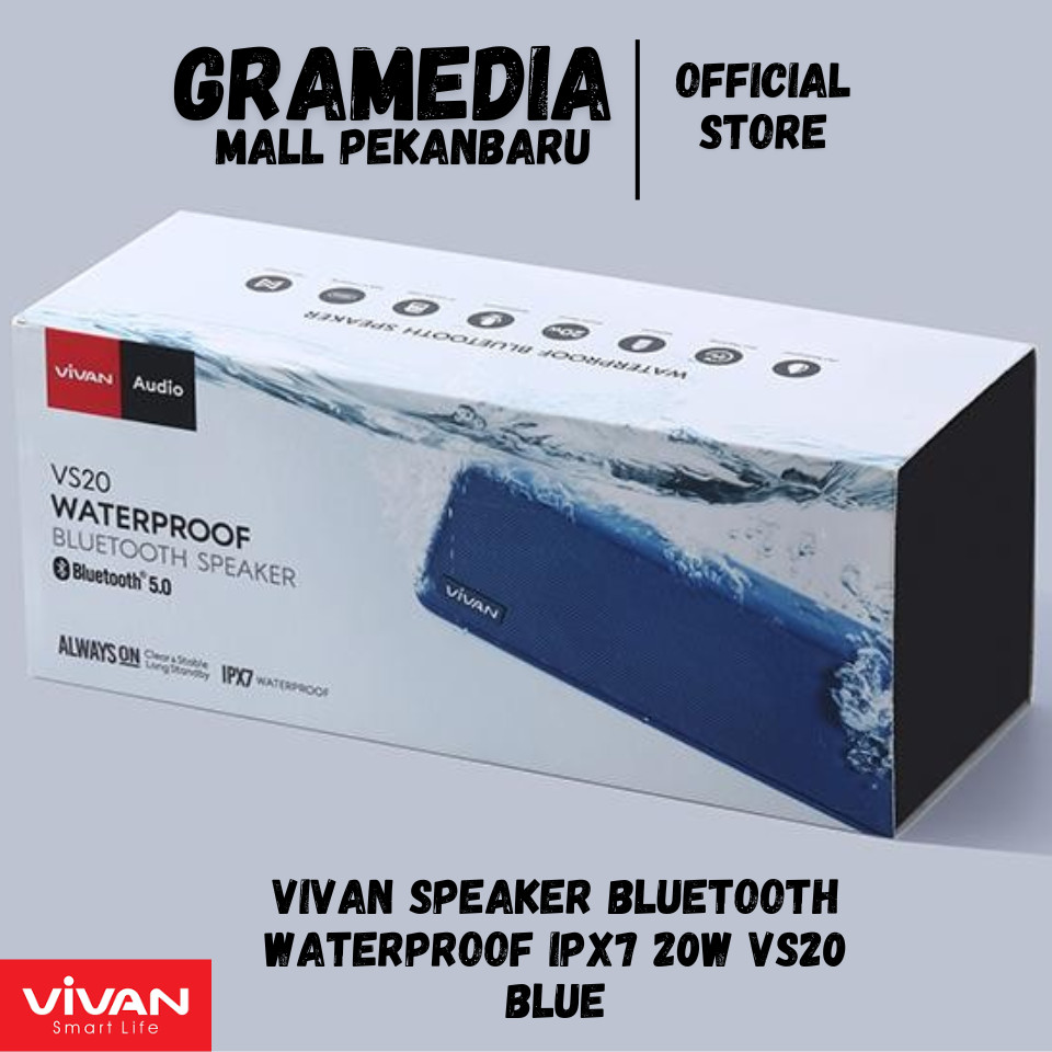 VIVAN SPEAKER BLUETOOTH WATERPROOF IPX7 20W VS20 BLUE