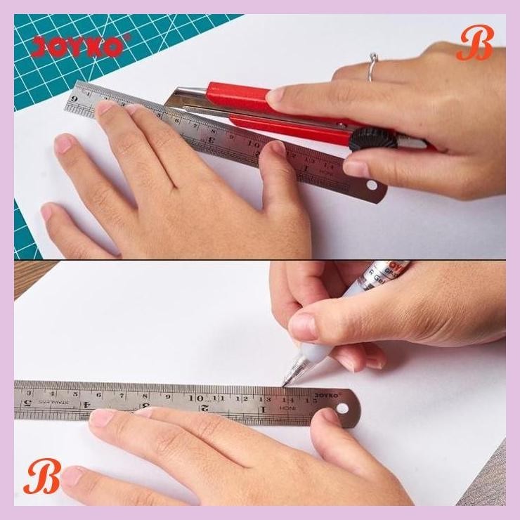 

| KG | JOYKO STAINLESS RULER 15CM 30CM PENGGARIS BESI 30CM 15CM JOYKO