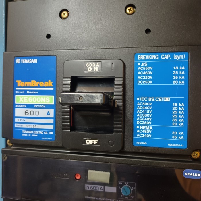 [New Ori] Mccb Terasaki 600A Xe600Ns 600A Berkualitas