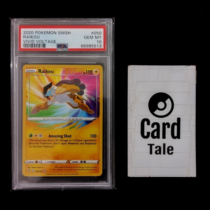 ✅Baru Raikou Amazing Rare - Pokemon Vivid Voltage - Psa 10 Gem Mint Limited
