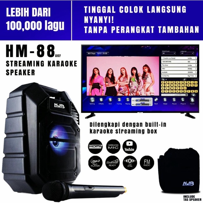 ✅Baru Travelling Karaoke System/Streaming Karaoke Speaker Kjb-Hm88Akf Terbaru