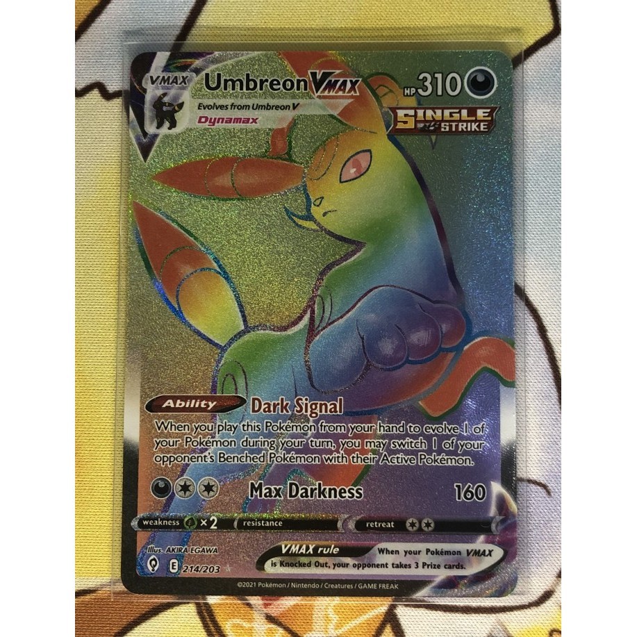 ✅Baru Pokemon Tcg Umbreon Vmax Rainbow Evolving Skies Limited