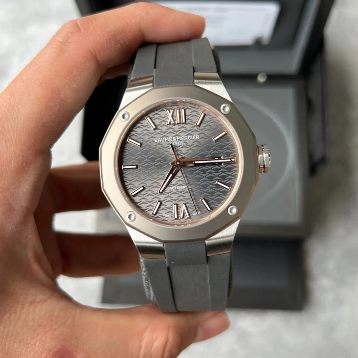 ✅New Baume Mercier Riviera Grey Gold Hands Jam Tangan Pria Terbatas