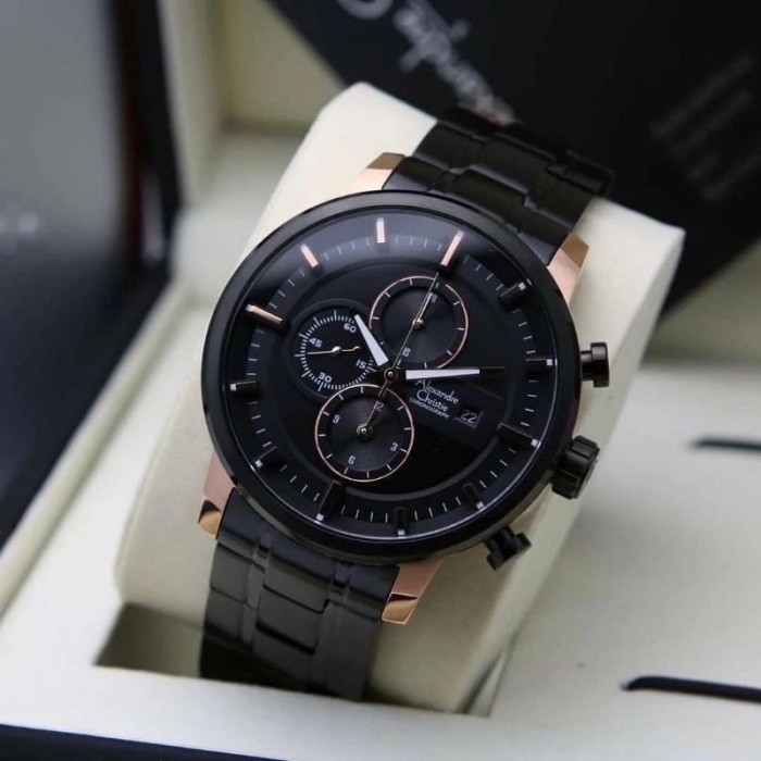 ✅New Alexandre Christie 6323 Ac 6323 Ac 6323 Rosegold Black Pria Original Terbaru
