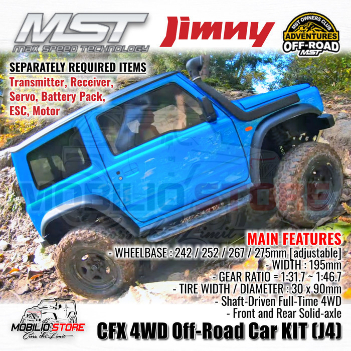✅Baru Rc Mst Cfx 4Wd Off-Road Car Kit J4 Jimny Off-Road Crawler Adventures Terbaru