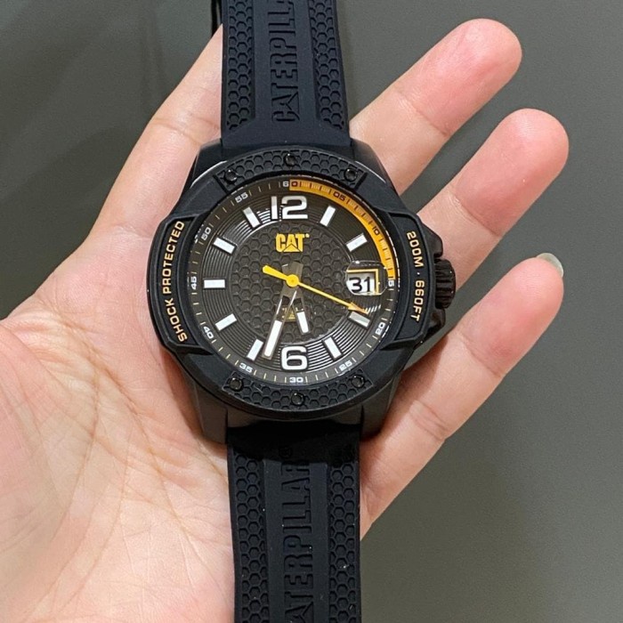 ✅New Jam Tangan Pria Caterpillar Sj.161.21.137 Rubber Black Original Diskon