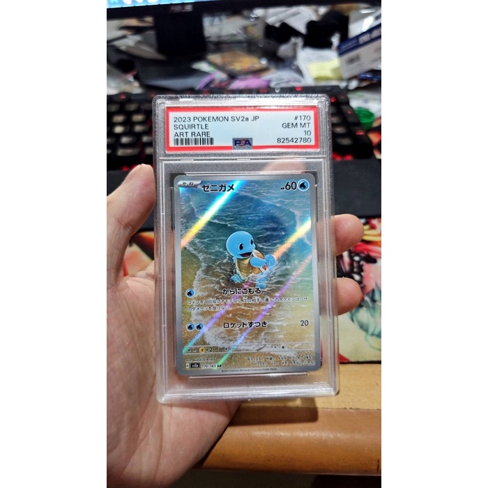 ✅Baru 2023 Squirtle Art Rare #170 Psa 10 Pokemon 151 Japanese Pokemon Graded Berkualitas