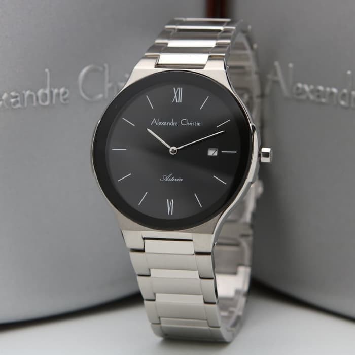 ✅New Jam Tangan Pria Alexandre Christie Original Ac8612 Black Silver Diskon