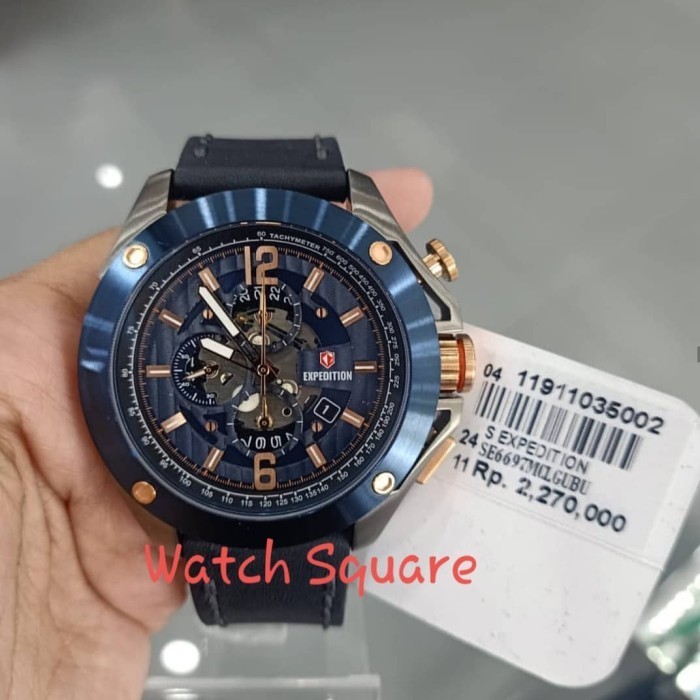 ✅New Ori Jam Tangan Pria Expedition Original Chronograph E6679 Blue Grey Terbatas