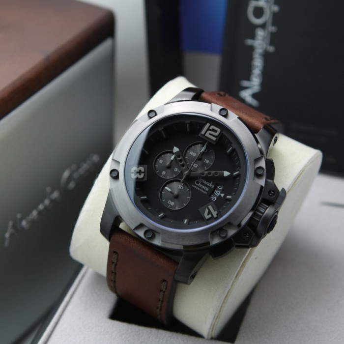 ✅New Jam Tangan Pria Ac Alexander Christie 6295 Original - Brown Silver Diskon