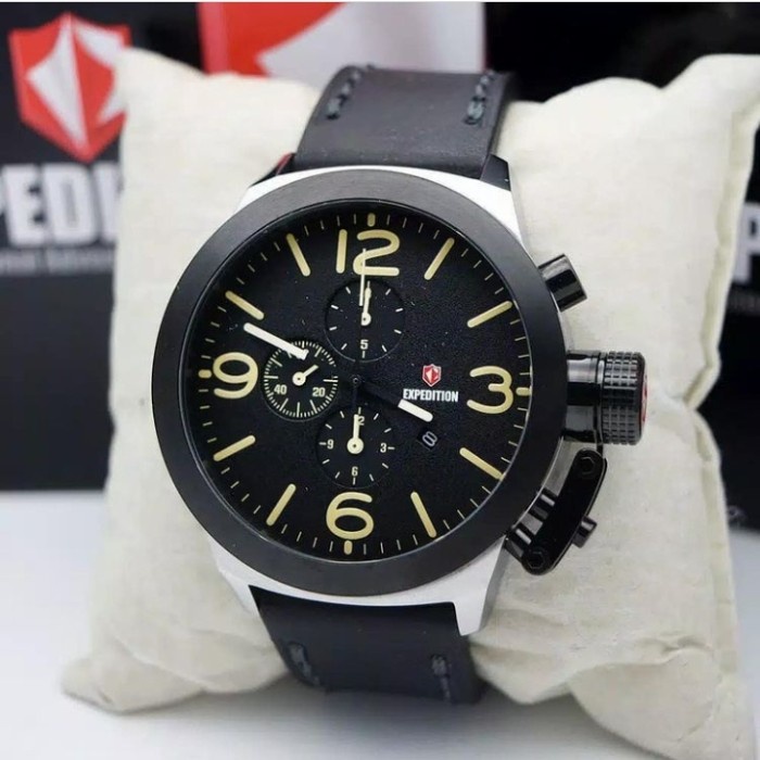 ✅New Jam Tangan Expedition Original Pria E6339 / E 6339 Silver Black Terbatas