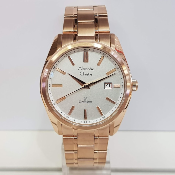 ✅New Jam Tangan Pria Alexandre Christie Ac8514Md Classic Rose Gold Stainles Terbaru
