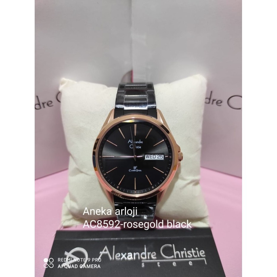 ✅Ori Jam Tangan Pria Alexander Cristie Original Ac8592 Black Rose Gold Diskon