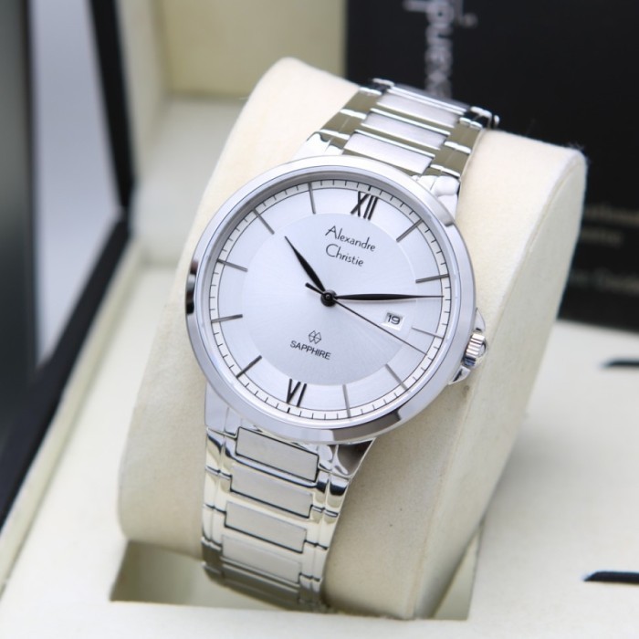 ✅Ori Jam Tangan Pria Alexandre Christie Original Ac 8537 Md Full Silver Terbaru