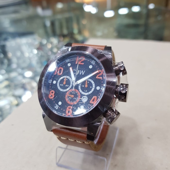 ✅New Ori Cuci Gudang Jam Tangan Original Pria Cjw Brown Strap Limited