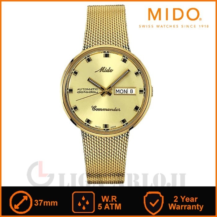 ✅New Ori Mido M8429.3.22.13 Commander 1959 - Jam Tangan Pria - Gold Original Terbatas