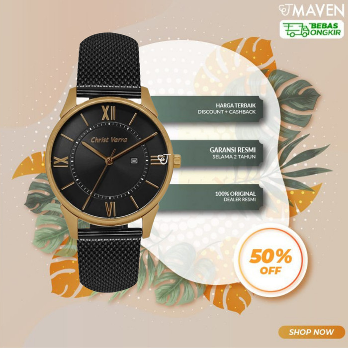 ✅Original Jam Tangan Christ Verra Cv 71151 G-48 Blk Limited